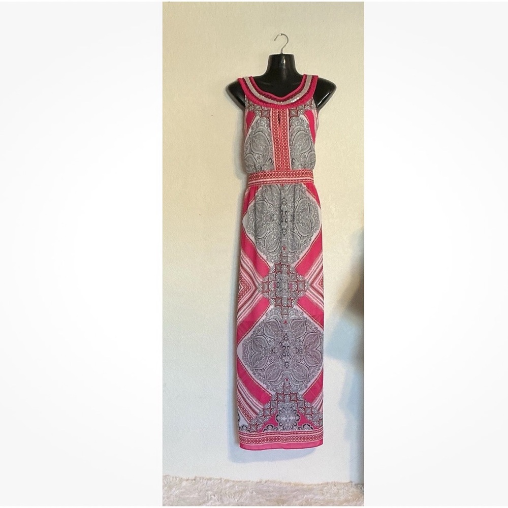 Studio One New York women’s shear maxi dress w/ white mini underneath. Size 14